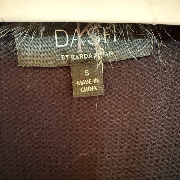 DASH KimK Black Sweater with Faux Fur Trim - Picture 3 of 4